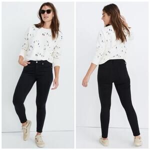 Madewell 9" Mid-Rise Skinny Jeans in Lunar Wash: TENCEL™ Denim Edition Black